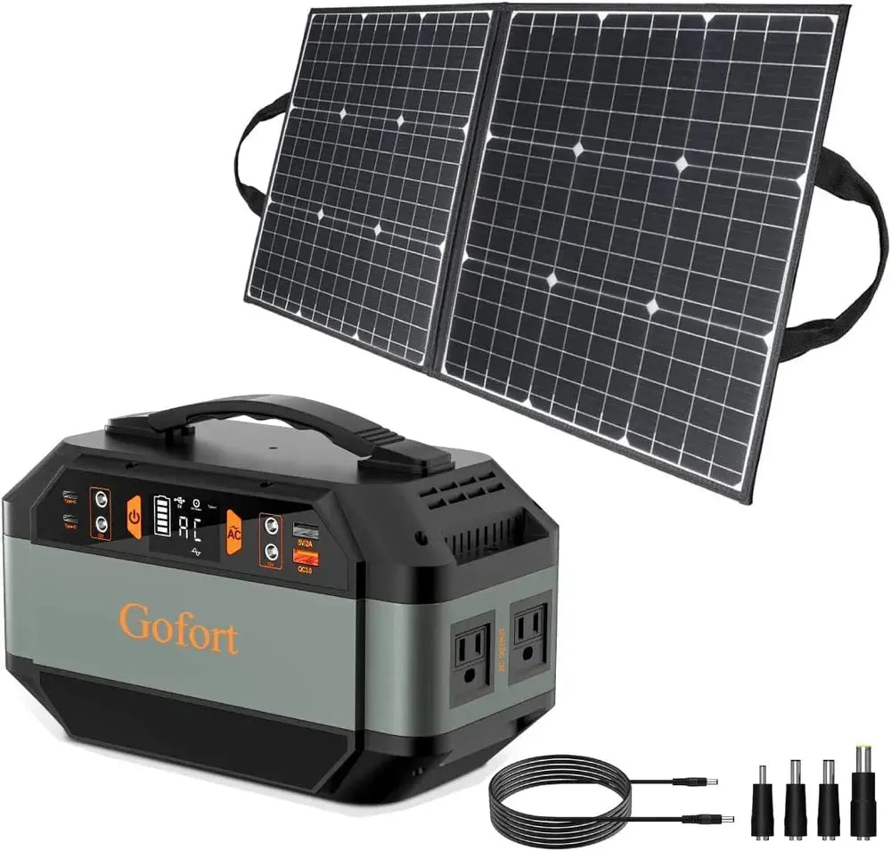 GOFORT 330W Portable Power Station;  299Wh Solar Generator Backup Power Compatible With 100W 18V Portable Solar Panel;  Foldable Solar Charger With USB;  18V DC;  QC 3.0 Output Weselleverythingnow