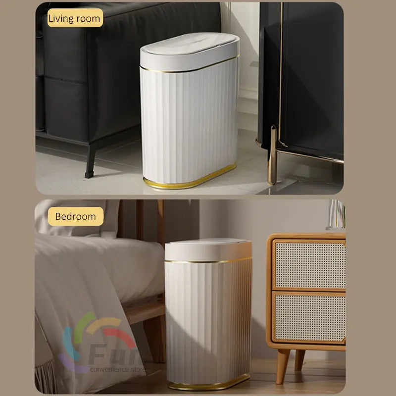 Smart Trash Can With Lid For Bedroom And Living Room Kitchen Storage Box Trash Can Induction Small Car Box Automatic Smart Dustbin Smart Trash Bin Weselleverythingnow