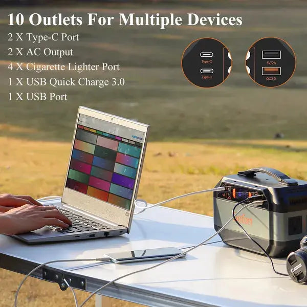 GOFORT 330W Portable Power Station;  299Wh Solar Generator Backup Power Compatible With 100W 18V Portable Solar Panel;  Foldable Solar Charger With USB;  18V DC;  QC 3.0 Output Weselleverythingnow