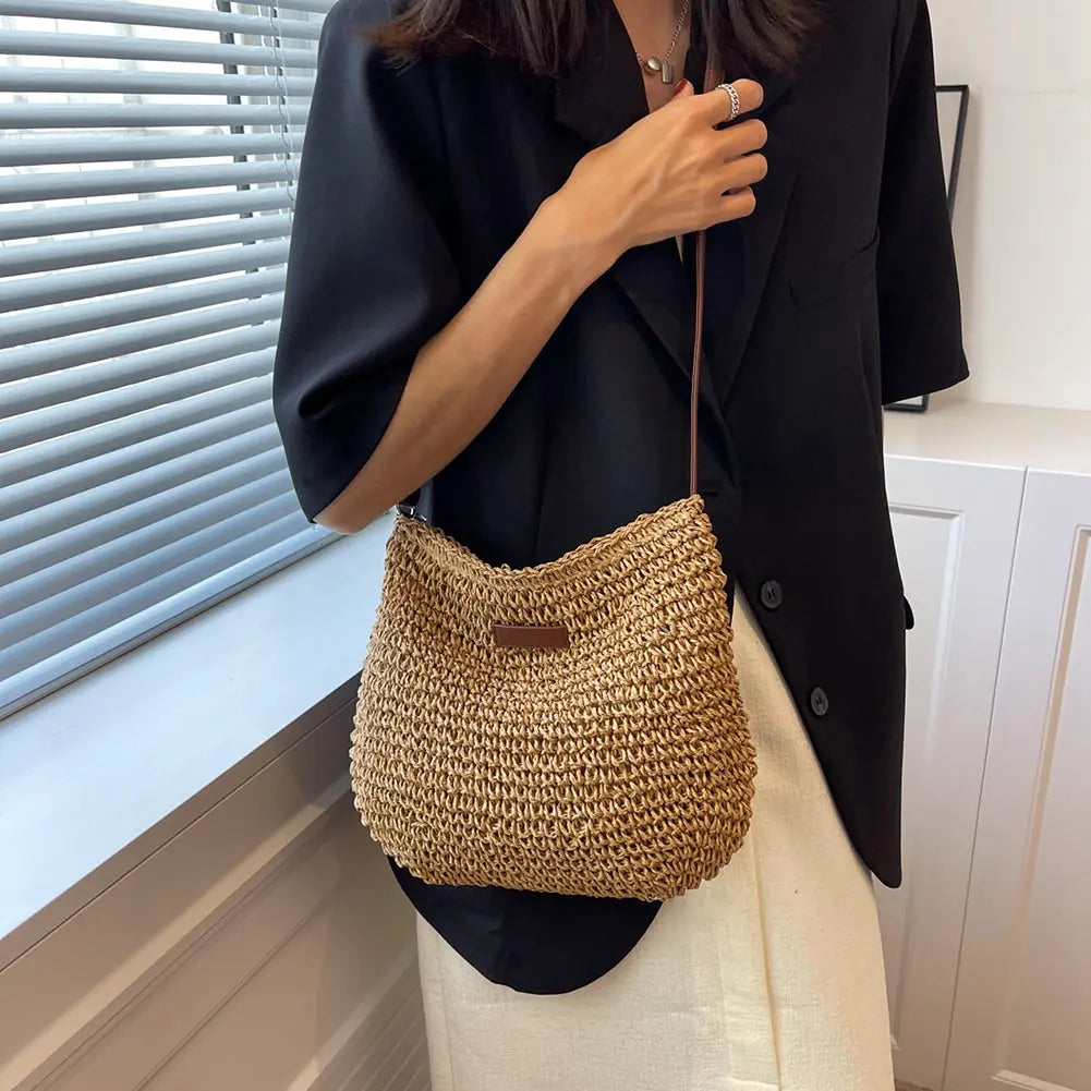 Niche Design Vacation Straw Tote Bag Weselleverythingnow