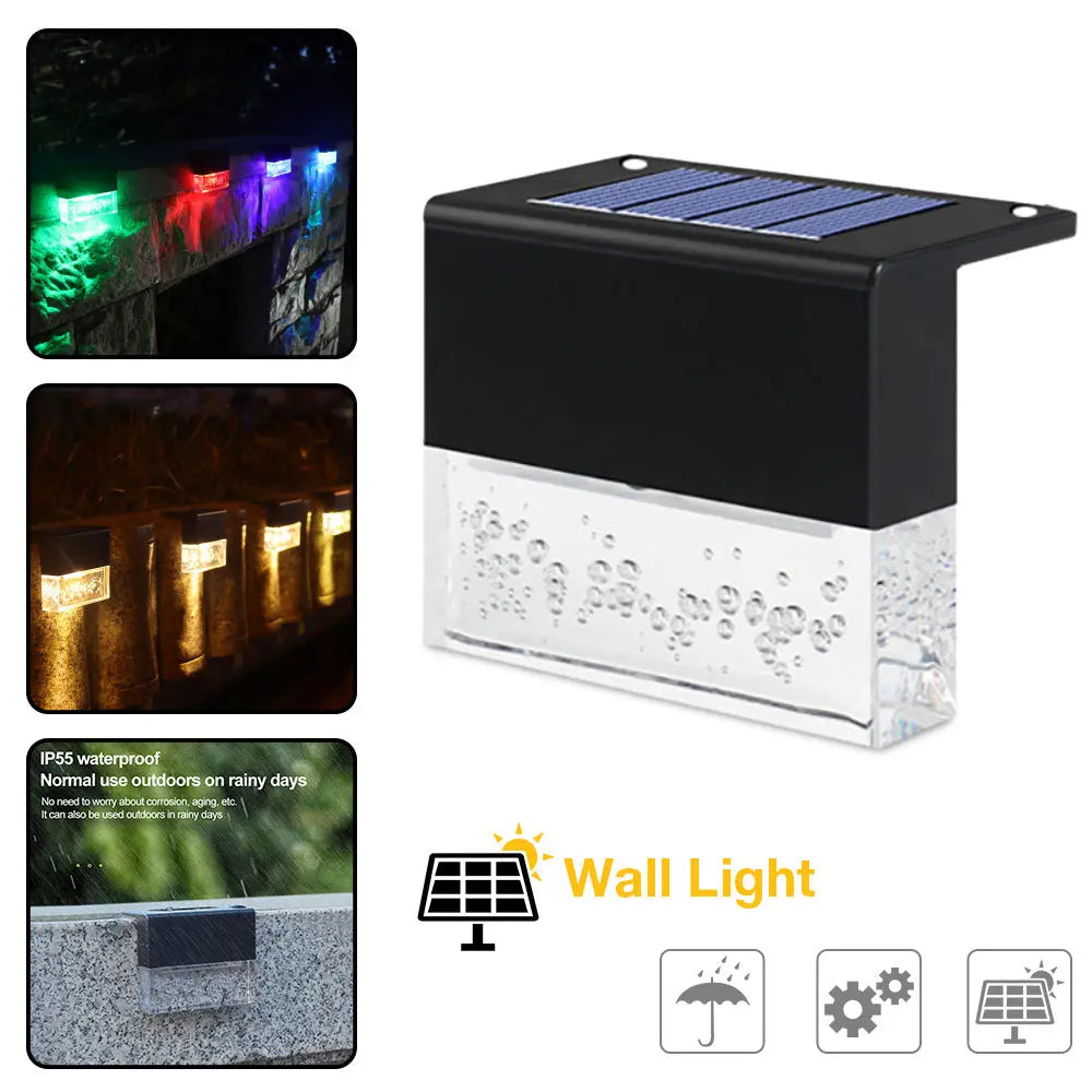 Waterproof New RGB LED Solar Light Step Fence Light Weselleverythingnow