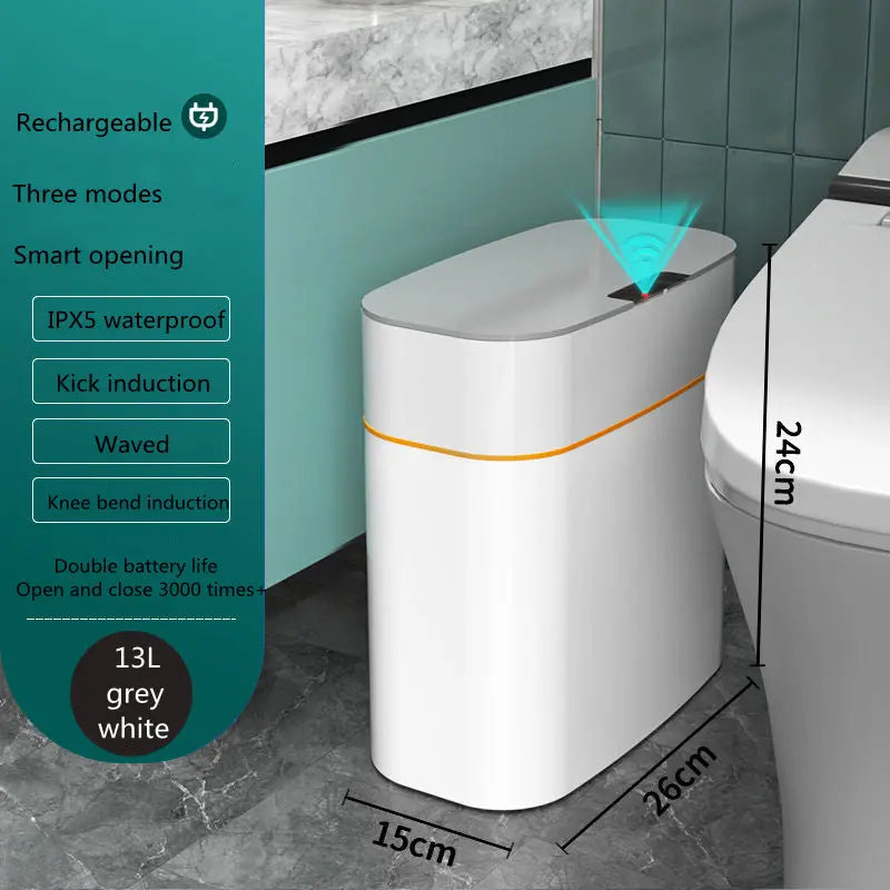Smart Trash Can With Lid For Bedroom And Living Room Kitchen Storage Box Trash Can Induction Small Car Box Automatic Smart Dustbin Smart Trash Bin Weselleverythingnow