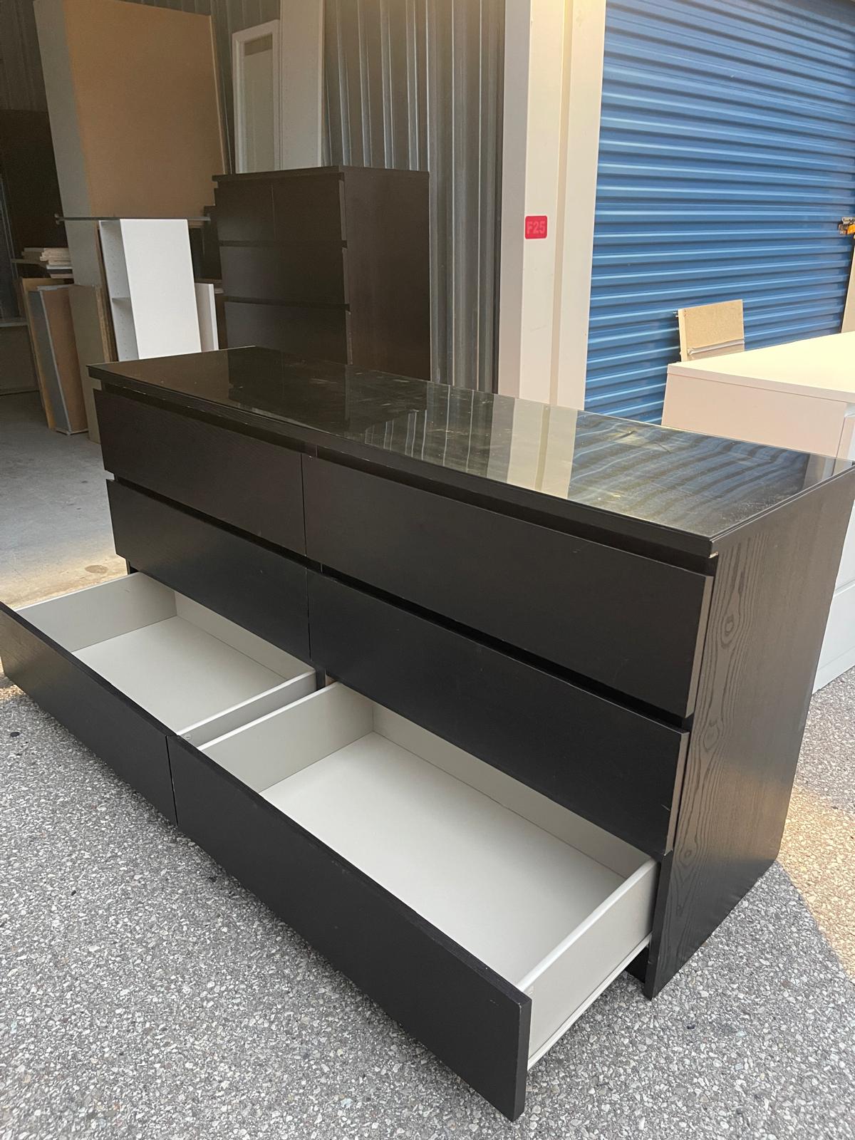 IKEA MALM 6 DRAW DRESSER WHITE OR BLACK