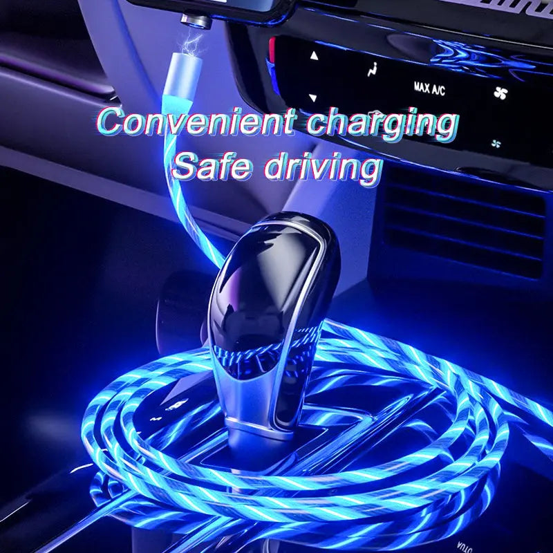 Magnetic Charging Cable Streamer Fast Charging Cable Lighting Micro USB Cable LED Magnet Charger Type-C Cable Weselleverythingnow