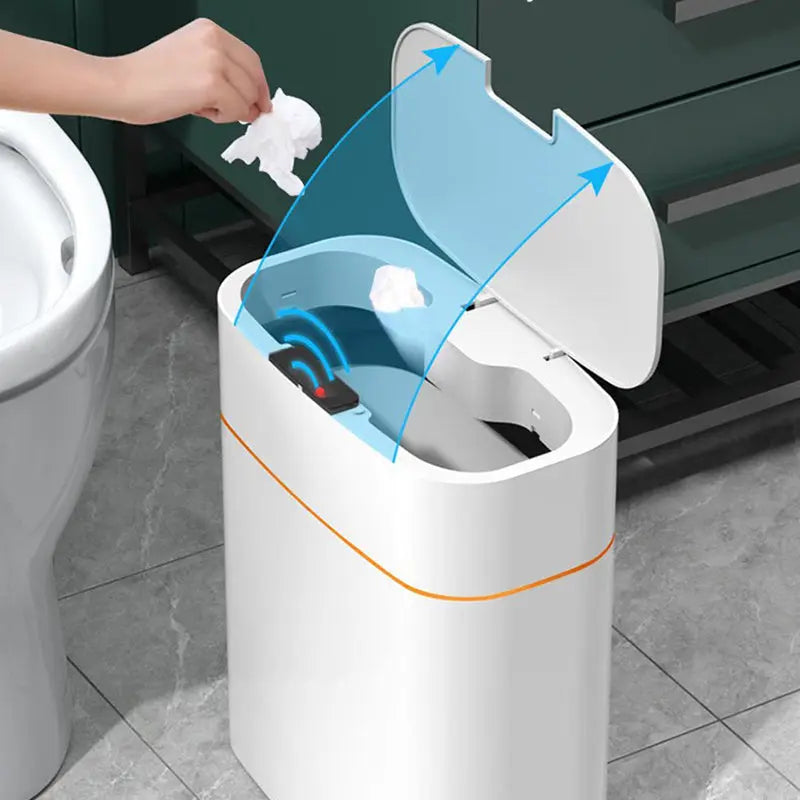 Smart Trash Can With Lid For Bedroom And Living Room Kitchen Storage Box Trash Can Induction Small Car Box Automatic Smart Dustbin Smart Trash Bin Weselleverythingnow