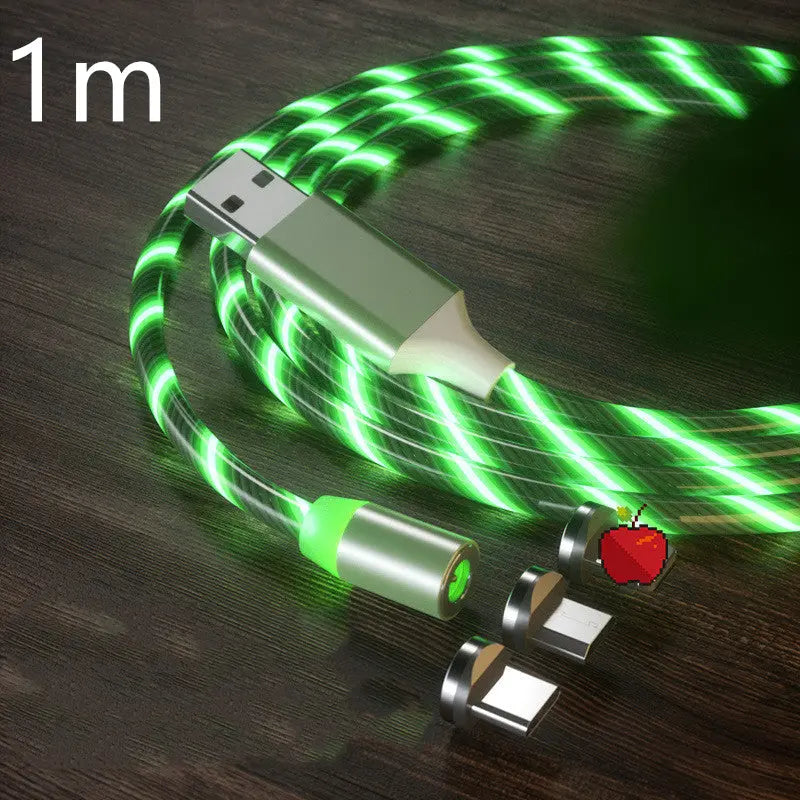 Magnetic Charging Cable Streamer Fast Charging Cable Lighting Micro USB Cable LED Magnet Charger Type-C Cable Weselleverythingnow