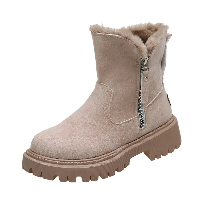 Thick Plush Snow Boots Women Faux Suede Non-slip Winter Shoes Weselleverythingnow