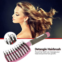 Women Detangler Hair Brush Bristle Nylon Scalp Massage
