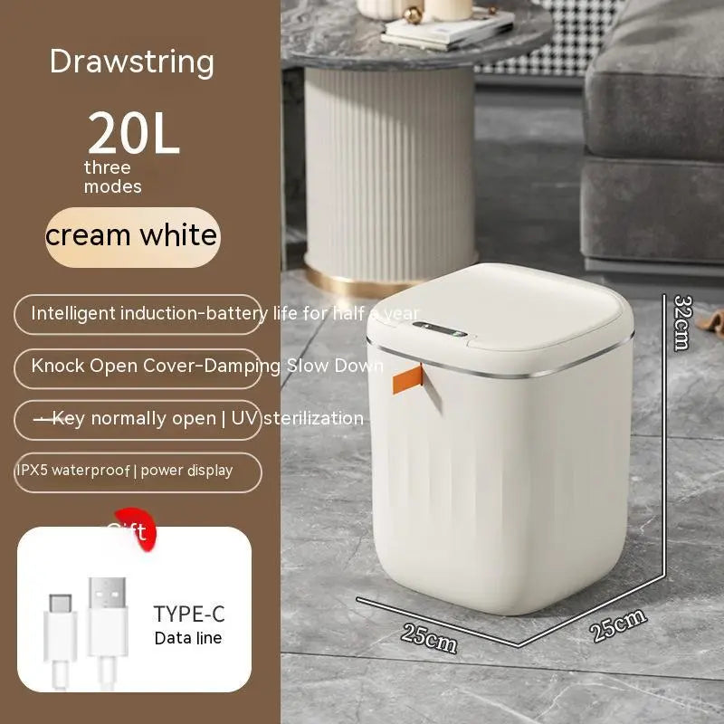 Smart Trash Can With Lid For Bedroom And Living Room Kitchen Storage Box Trash Can Induction Small Car Box Automatic Smart Dustbin Smart Trash Bin Weselleverythingnow