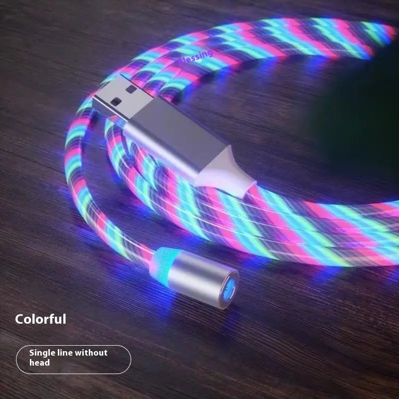 Magnetic Charging Cable Streamer Fast Charging Cable Lighting Micro USB Cable LED Magnet Charger Type-C Cable Weselleverythingnow