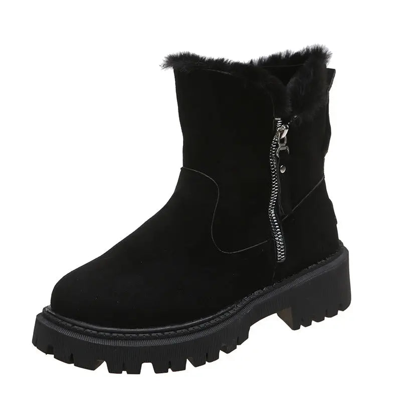 Thick Plush Snow Boots Women Faux Suede Non-slip Winter Shoes Weselleverythingnow