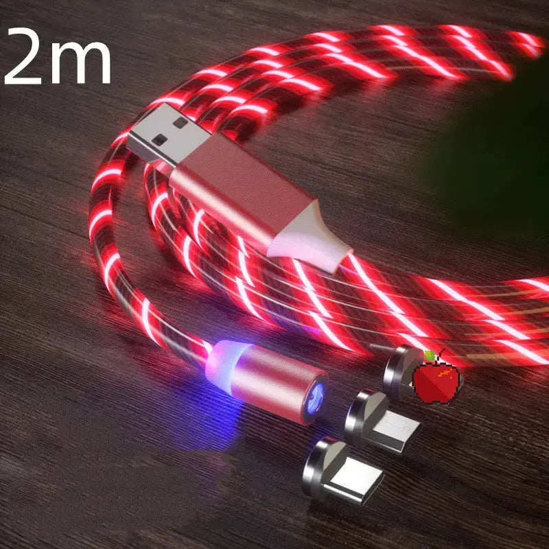 Magnetic Charging Cable Streamer Fast Charging Cable Lighting Micro USB Cable LED Magnet Charger Type-C Cable Weselleverythingnow
