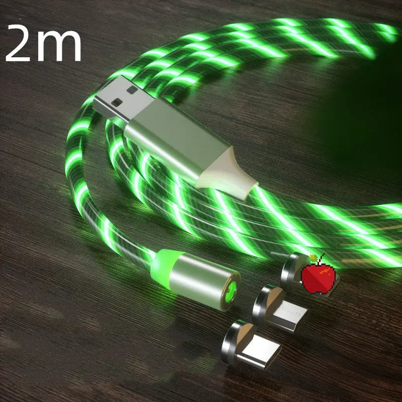 Magnetic Charging Cable Streamer Fast Charging Cable Lighting Micro USB Cable LED Magnet Charger Type-C Cable Weselleverythingnow
