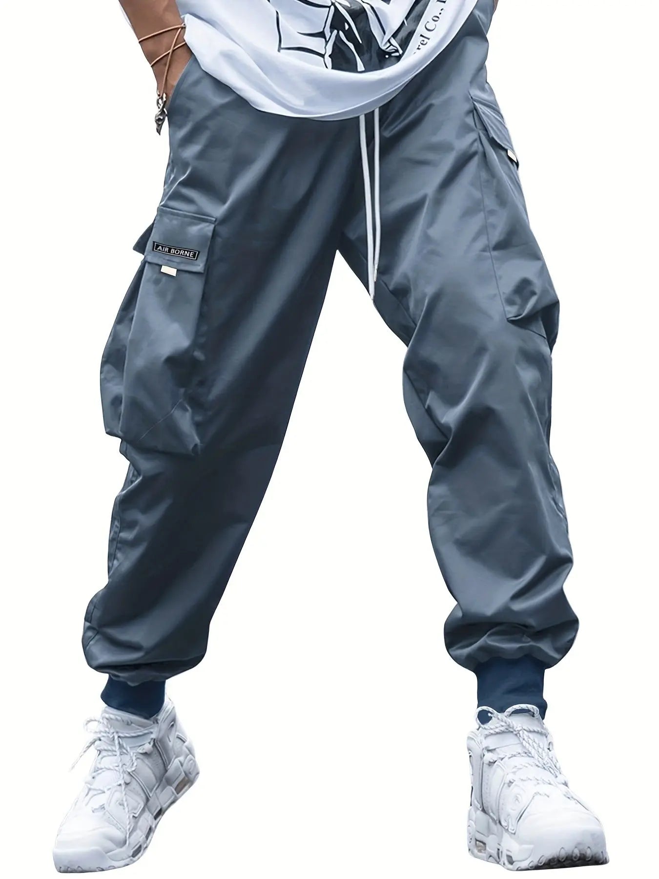 Multi-pocket Cargo Pants Men's Casual Hip-Hop Drawstring Trousers Outdoor Streetwear Sports Pant Weselleverythingnow
