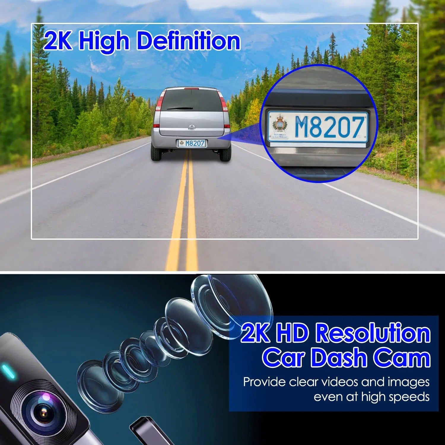 1Pc 2K HD Front Dash Cam For Car With IPS Screen Night Vision Loop Recording Included 32G Storage Card 140 Degree Wide Angle WiFi App Control Front Dashcam Weselleverythingnow