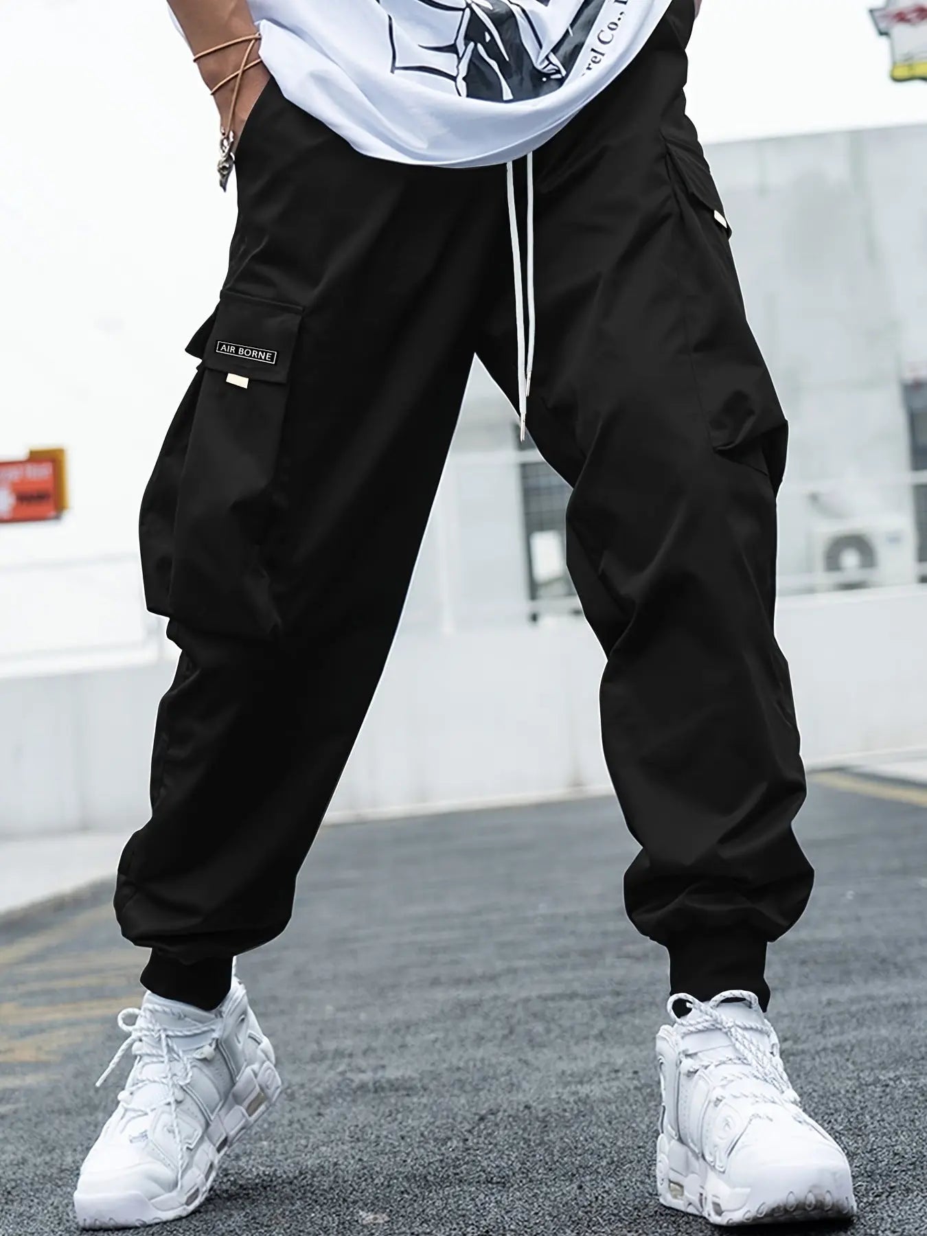 Multi-pocket Cargo Pants Men's Casual Hip-Hop Drawstring Trousers Outdoor Streetwear Sports Pant Weselleverythingnow